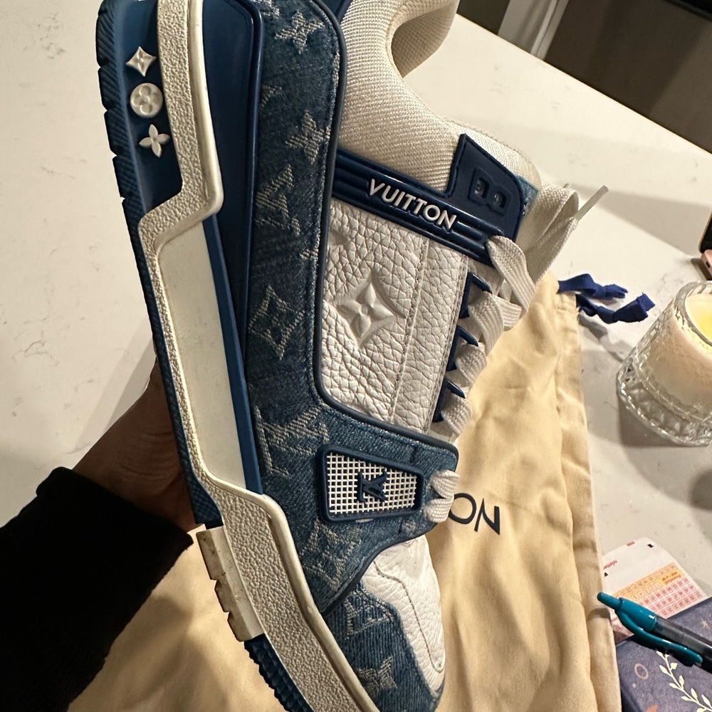 Louis Vuitton Denim Blue and White Sneakers
